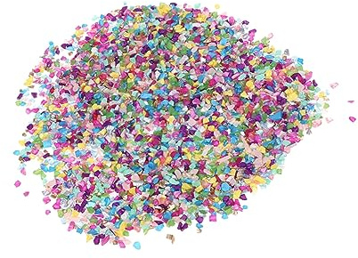 JUMPLAWN 5 Beutel Bunte Glassplitter Glasperlen Trommelglas Glaskies Selbstgemacht Bastelmaterial Für Schmuckdekoration Unregelmäßige Steine Mit Polierter Oberfläche