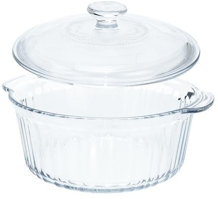 Glass Casserole Baking Dish, 2.5 L Casserole with Lid, Clear High Borosilicate Glass Cookware, Oven and Microwave Safe, Suitable for Marinating, Baking, Cooking