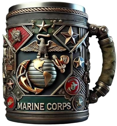 YDZYFFS 400ML Tazas Desayuno - Taza Cafe - Vasos De Cristal Agua, Taza De Café Personalizada De 15 Oz, Taza Militar Personalizada En 3D, Hermosa Tazas Con Temática Militars(Red)