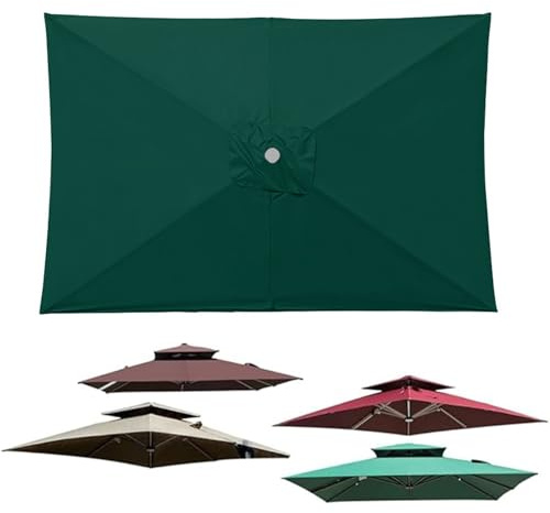 Baldacchino di ricambio impermeabile per ombrellone da patio a 6 bracci, 2 x 2 m, parasole da giardino per terrazza, terrazza, balcone, piscina, uso esterno, copertura in tessuto resistente