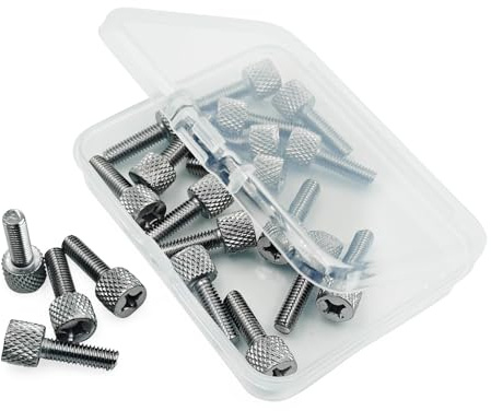 20Pcs Rack Screws, Hand-Twist Knurled Thumb Screws for Rack Mount Hardware – Tool-Free Installation, Chrome Plated Carbon Steel, Compatible with ECHOGEAR, Startech, NavePoint, Sysracks (#10-32x5/8)