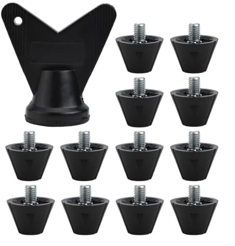 Lot de 12 crampons antidérapants en plastique pour chaussures de football, pour chaussures de rugby, chaussures de randonnée, filetage standard de 5 mm (13 mm)