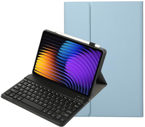YKWXSC Funda con Teclado Español para Xiaomi Mi Pad 8/8 Pro 11,2 Pulgada, Desmontable Teclado Español Ñ Bluetooth, Azul