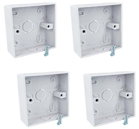 4 Piezas Caja Empotrable en la Pared Cuadrada 86X86, Estilo Chino Estándar, Óptimo para Termostato con Panel Táctil, En plástico (86X86X33mm)