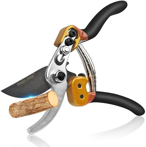 TUOLEWE Professional Pruning Shears, Japanese SK5 Steel Blades for Precise Trimming, Bypass Pruners, Heavy Duty Garden Clippers for Branch Cutting, Bonsai, and Gardening