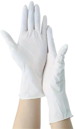 QIANCHAOJI Guanti Domestici Guanti in Nitrile Bianco da 50/100 Pezzi, Impermeabili Senza Lattice, for la Pulizia della casa, Cucina, Cucina, Tatuaggi e Cura degli Animali Domestici(100PCS,L)