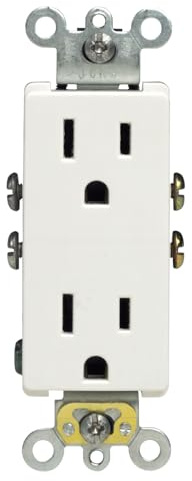 Leviton 5325-WMP 15 Amp, 125 Volt, Decora Duplex Receptacle, Residential Grade, Grounding, 10-Pack, White
