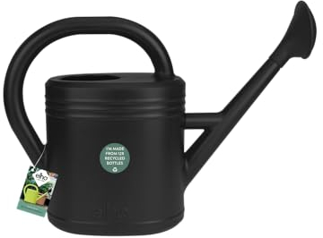 Elho Green Basics Giesskanne 52 - Gießkanne für Außen Züchten Und Ernten - Ø 56.8 x H 36.8 cm - Schwarz/Living Schwarz