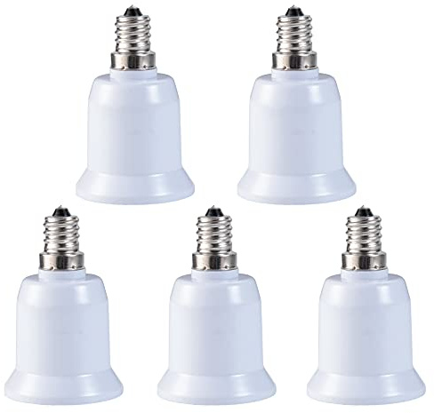 E11 to E26/E27 Male E11 Female E26/E27 Light Sockets, Light Bulb Socket, Light Socket Adapter, Bulb Base Adapter Converter (Pack of 5)