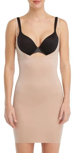 Spanx Smartgrip Slips, Open-bust Full Slip, Body Modellante Donna, Beige (Foundation), L