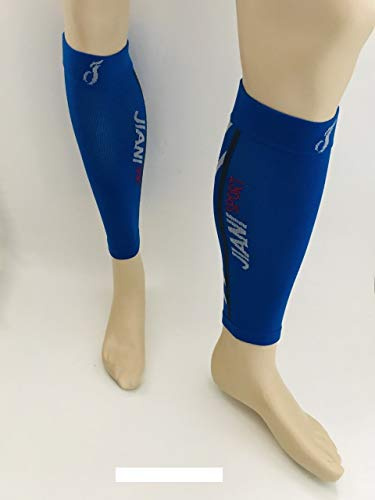 elastrap Paire Manchons Mollet de Compression - Jiani Sport - Running et Sports - 2 tailles - Neuf (BLEU, S-M: Circonference mollet 33-42cm)