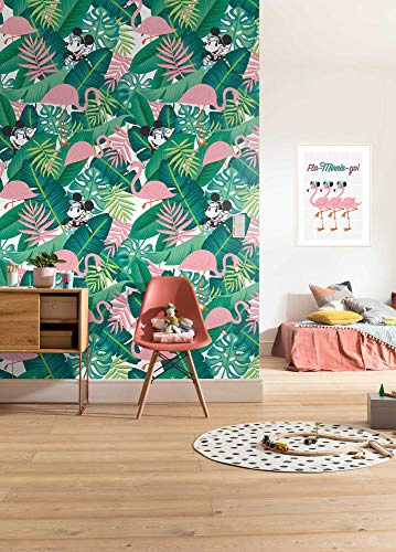 Komar Disney Fototapete | Minnie Tropical | Größe 200 x 280 cm, Kinderzimmer, Babyzimmer, Dekoration, Tapete, Wandgestaltung, Wandtapete, Kindertapete