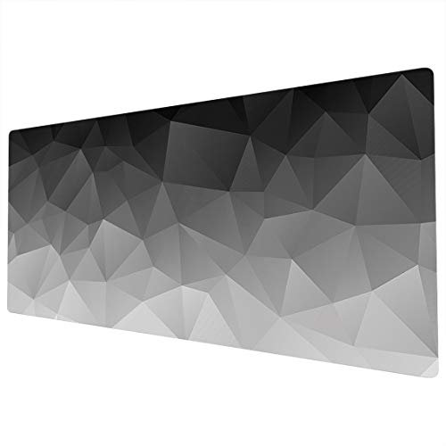 Extended Large Desk Mouse Mat | Full XXL Gaming Surface - 900 x 400 mm, Black/White/Grey