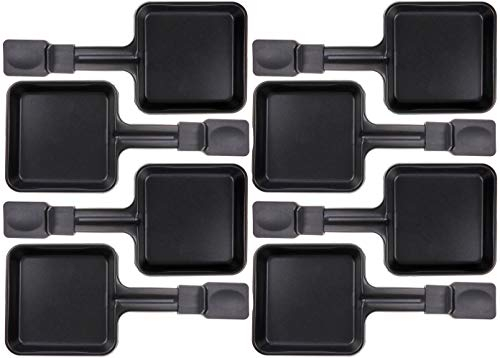 8 sartenes para raclette 23178, 10 x 10 cm, esmaltadas, universales para raclette (dimensiones véase el texto)