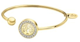LOTUS STYLE Bracelet Femme Acier Inoxydable LS2181-2/2 Arbre de Vie - Bracelet Sophistiqué Poli et Finition Raffinée - Bracelet Doré 6,1 cm - Cadeau Anniversaire - Occasion Spéciale