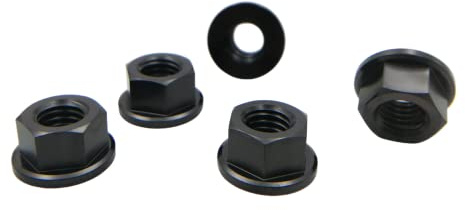 RISON-Titanium Titan Flanschmutter mit Flansch M12x1.5mm, Sechskantmutter mit Flansch DIN 1661, Titan-Kettenradmutter Grade 5 Vollmetall Bundmutter Sechskantmuttern für Motorrad, 5 Stück