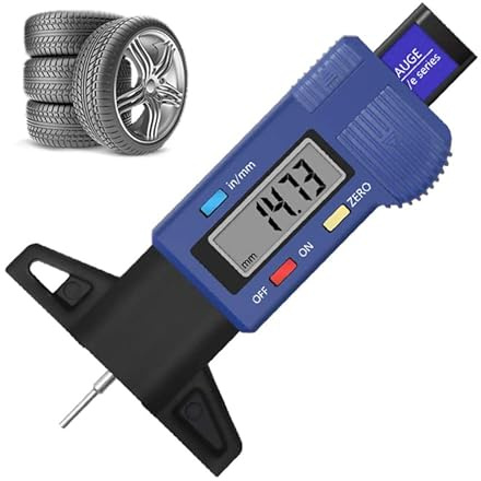 WANGCL Medidor de la Banda de Rodadura del neumático Medidor de Profundidad del neumático Digital 0-25.4mm Herramienta de medición para automóviles Camiones Motor - Azul