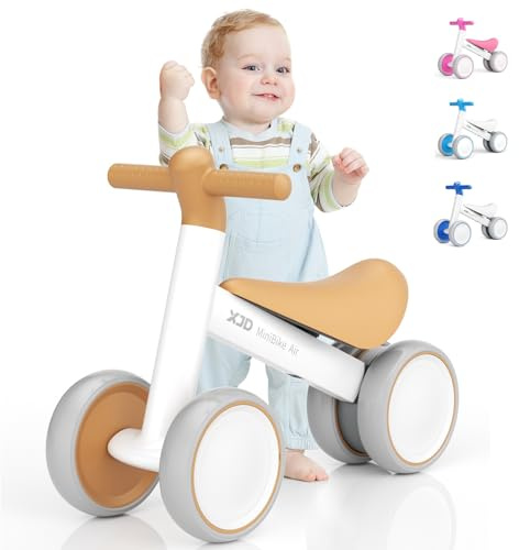 XJD Baby Balance Bike 1 Year Old Toddler Ride On Toys for 10-24 Months Baby Trike Garden Toys First Bike 1 st Birthday Toys for Girls Boys Toddler bike No Pedals (Brown)