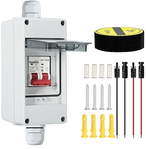 Jadeshay Sicherungsautomat, 2P 32A PV Anlage DC Trennschalter ip65 Leistungsschalter Solaranlage 2-Pilog DC Leitungsschutzschalter