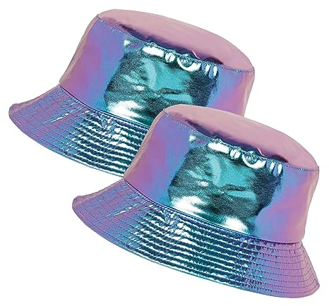 Eigso Unisex Modischer Wild Camping Bucket Hat Sonnenschutz Flexibel Faltbar Furry Metallic Finish