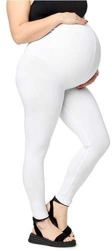 Merry Style stora storlekar, damer, långa gravidleggings av viskos, MS10-460, Vit, 5XL plus size