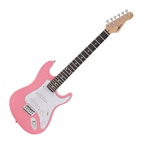 3/4 Size Electric Guitar with Portable Mini Guitar Amp Pack for Kids and Beginners, Pink
