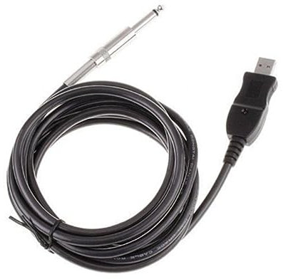 ibasenice 3m Câble Usb Guitare Et Basse Avec Connecteur Conversion Intégrée Compatible Pc Et Ordinateur Indicateur Lumineux Noir