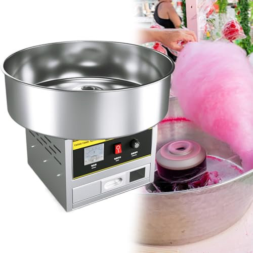 GESAIDES Cotton Candy Machine Commercial, Cotton Candy Maker Machine, Candy Floss Maker, with Stainless Steel Bowl, Sugar Scoop, for Family Party, Birthday