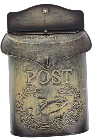 Wandbriefkasten aus Eisen im Vintage mit Breitem Einwurf für Außen | Wandhalterung, Formstabil und Wetterfest, Sauber Poliert, Zeitschriften und Briefumschläge, Familien