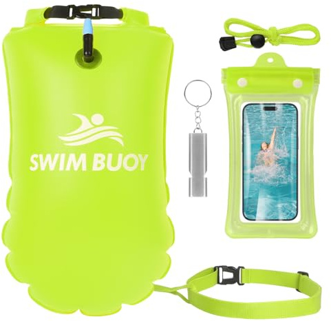 Aragallant Schwimmboje 28L, Trockensack und Schwimm Boje Aufblasbar, Sicherheitsgerät für Freiwasserschwimmen, Schwimmboje Ideal für Triathlons, Surfer, Schwimmen, Schnorchler