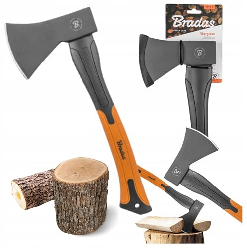 Bradas Garden Care - Universale Axt - äxte - Beil aus gehärtetem Stahl & Fiberglas - Perfekt für Holzspalten & Gartenarbeit - Garten - KT-SF1080 – 800g