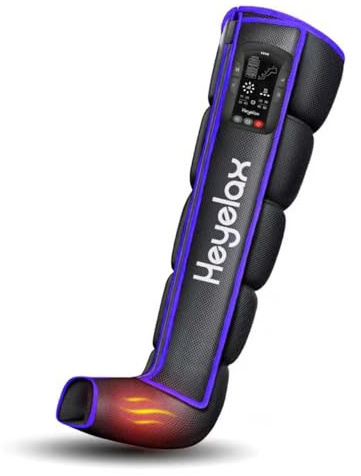 Heyelax Leg Compression Massager for Circulation and Pain Relief FSA, Recovery Boots Sleeve for Fast Therapy, Cordless Leg Massager with Heat as Ideal Gifts for Men Women (Large1-Pack)