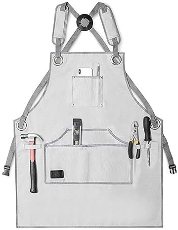 KRXSOBNV, Delantales for Hombres, Delantales de Trabajo for Hombres con Bolsillos Dios kvalitet Delantal Delantal de Taller Soporte de Herramientas Ajustable for Carpintero mecánico,Pantalón de traba