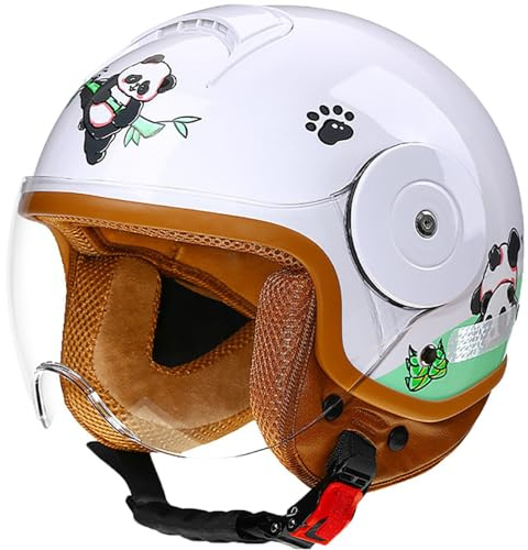 Casque De Moto Pour Enfants, Scooter, Cyclomoteur, Jet Avec Visière Solaire, Mignon Pour Filles, Garçons, Taille 46-54CM, 5-12 Ans