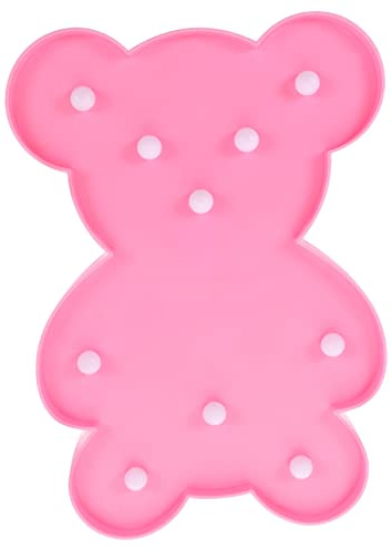 SHINEOFI Porta la luce decorativa lampada a forma di orso luci notturne per la camera dei lampada scrivania Luce a LED simpatica lampada da notte per animali pvc rosa