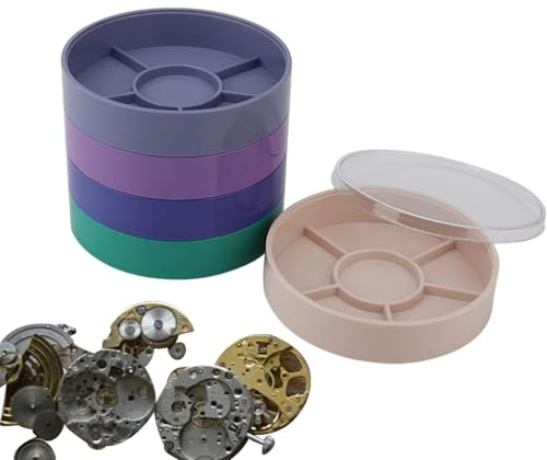 Soporte de piezas de reloj - Organizador de movimiento de relojes, caja de almacenamiento de bandeja de piezas de reloj duradera, Organizador de piezas apilables | Ratigador Bandeja de almacenamiento