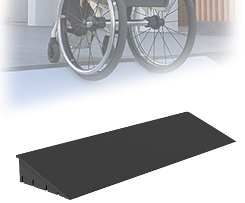 JINGJIAOPLSD Rampas para Silla de Ruedas, Antideslizante, con Capacidad de Carga de 3500 kg, Rampa para Entradas de Aspiradoras Domésticas y Escaleras(Black,50x12x4cm)