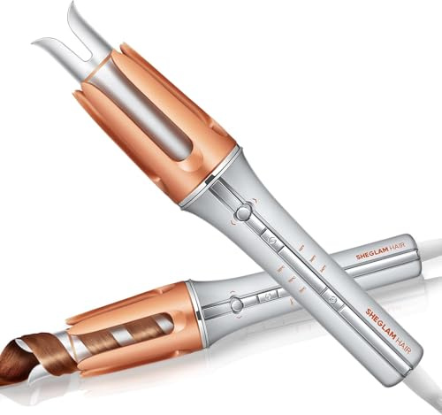 SHEGLAM It-Curl Arricciacapelli Istantaneo Arricciacapelli Automatico 32mm Ceramica, 3 Temperature (170-210°C), Ricci Facili e Veloce per Capelli Lunghi