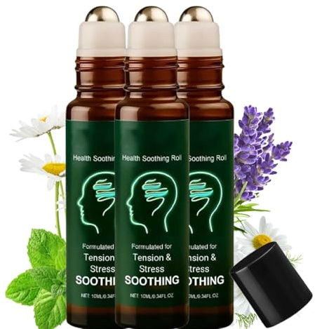 Migraine Stick Roll-On, Relief Roll-On, Comfort Head Sticks ad Azione Rapida, Sensazione di Rinfrescante - Sollievo Portatile da 10 ml, Supporto a Lunga Durata (3pcs)