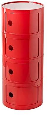 Nightstand Storage Unit - Modern Bedside Cabinet with Drawers & Sliding Door - 2/3/4 Tier Plastic Chest for Bedroom Organization