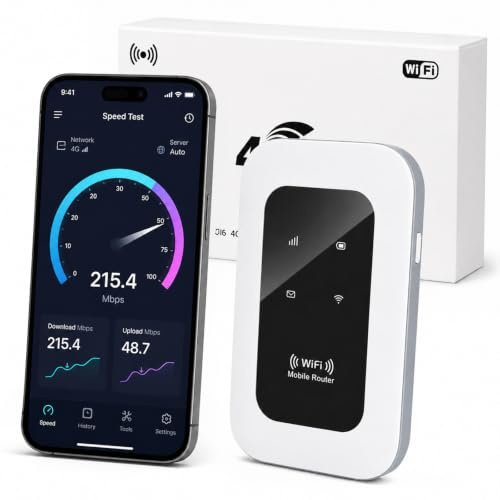 4G MiFi Router WiFi 6, Portable Travel Hotspot with SIM Slot, 150Mbps | WiFi 6 Technology, 4G LTE Cat4 150Mbps,2100mAh Battery 12-20hr,Type-C Fast Charging,for Travel Caravan Camping Car