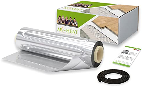 Mi-Heat Estera calefactora de aluminio de 150 W/m², juego de 1 m² + tubo corrugado, calefacción por suelo radiante eléctrico bajo laminado, parqué, alfombra, suelo radiante