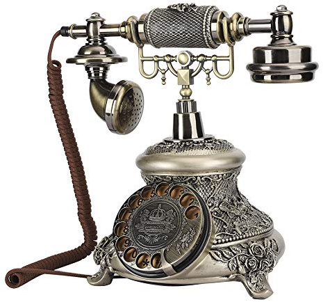 VBESTLIFE Retro Telefon Antika Vintage Fasta telefoner Klassisk vridtelefon för salongen hemma
