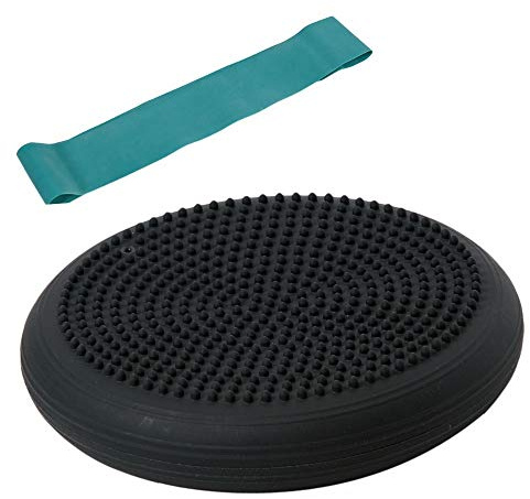 Togu Set Dynair Ballkissen Senso 33cm, schwarz und Theragym Loop Miniband mittel, grün