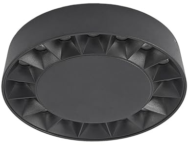 Lucande LED Deckenleuchten Kelissa (Modern) in Schwarz aus Aluminium (1 flammig,) - Außenleuchte für Garten Terasse Balkon & Haus Deckenleuchte Badezimmerleuchte