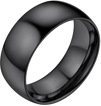 Bestyle Ring Herren Frauen Edelstahl Verlobungsring Partner Ringe mit Gravur Breit 2mm/4mm/6mm/8mm Ringgröße 54-67 Personalisiertes Geschenk