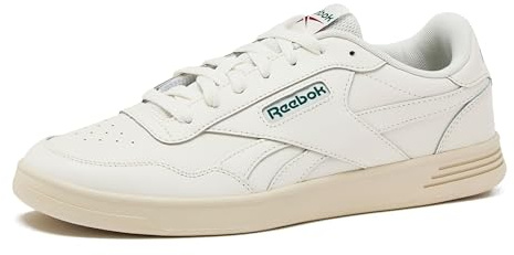 Reebok Court Advance Sneakers for Men - Casual Tennis Mens Shoes Size 6 to 15, White or Black, Chalk/Dark Green/Flash Red, 6.5