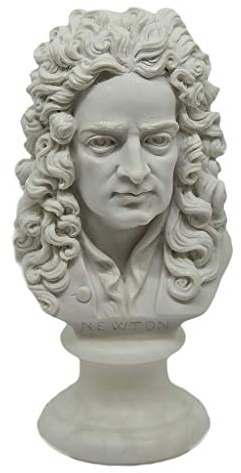 Büste Statue Design: Isaac Newton - Reproduktion Büste, Skulptur in Marmor und Harz - ca. 13 cm, 350 gr. - Toskanisches Produkt, Design Made in Italy - Geschenkidee Zuhause