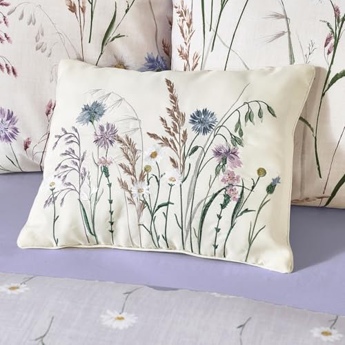 Catherine Lansfield Grasmere Floral Embroidered 30x40 cm Cushion Lilac