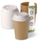 BIOZOYG Taza Bio degradable desechables con tapa de cartón I tazas desechables tazas de papel I 50 piezas de taza para llevar café I Taza de papel marrón sin blanquear 200 ml 8 oz
